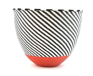 Bowl - Black Telephone Wire Cone Imbali Dot S