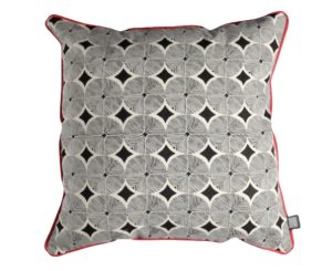 Cushion Cover - Black with Coral Trim Design Team Xhosana 50 x 50cm