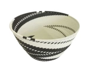 Bowl - Black & White Wire L