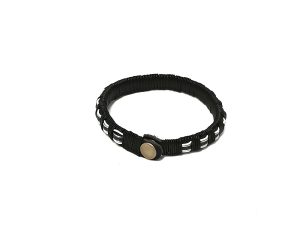 Bangle - Black Plastic Woven