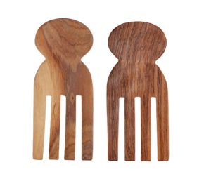 Salad Server - Brown Wood