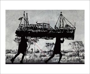 Postcard - Multi-Colour William Kentridge Kaboom! Fly A5