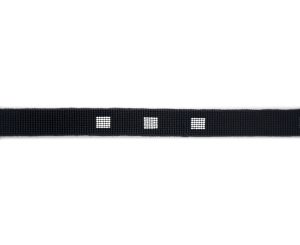 Necklace - Black with White Blocks Bead Long