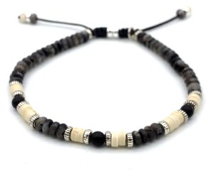 Bracelet - Grey, Cream & 925 Silver Asch