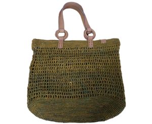 Bag - Green Crochet Raffia