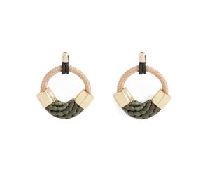 Earrings - Beige Thin Rope Circle Ithaca