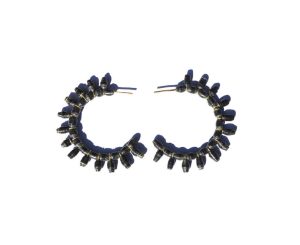Earrings - Black Paper Mache Sun