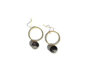 Earrings - Charcoal Paper Mache Lapis