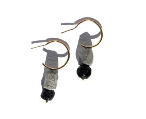 Earrings - Charcoal Paper Mache Jadeite
