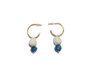 Earrings - Blue Paper Mache Jadeite