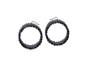 Earrings - Charcoal Paper Mache Charm