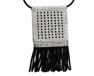Pendant - Black & White Bead Tassel