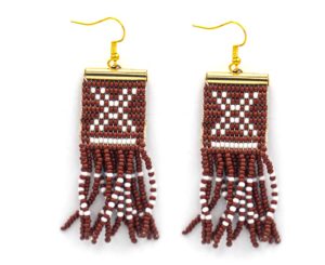 Earrings - Brown Bead MudCloth