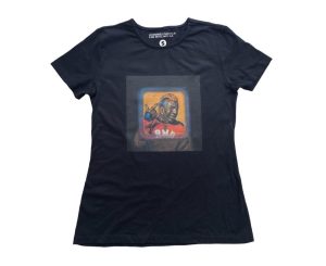 Crew Neck T-Shirt - Black Johannes Phokela Face