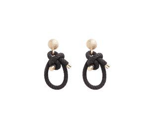 Earrings - Black Shimenawa