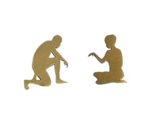 Earrings - Brass Mary Evans Couple Stud
