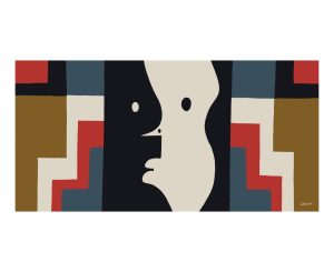 Scarf - Multi-Colour Black White Face