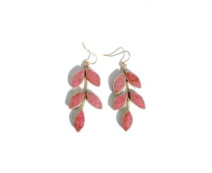 Earrings - Pink Paper Mache Posy