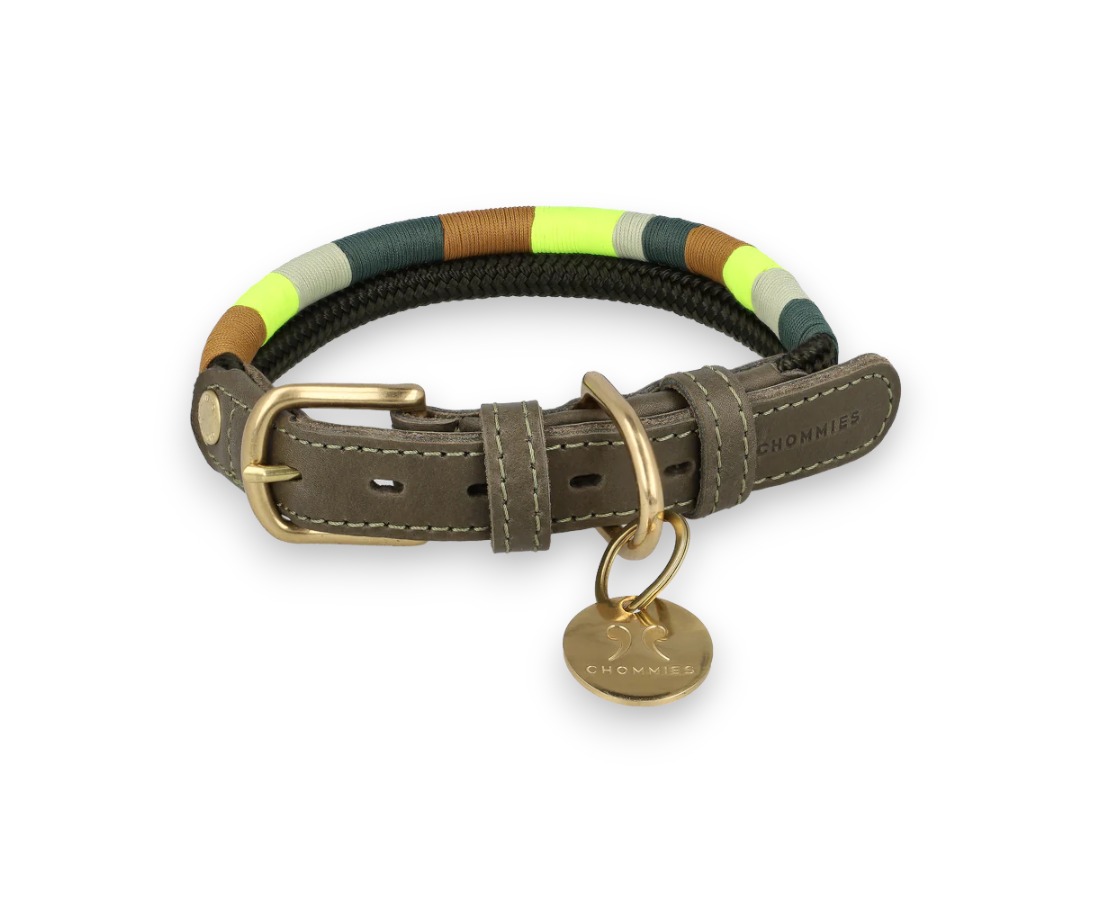 Chommies Beautiful Leather Dog Collars Adjustable Dog Collar Spring