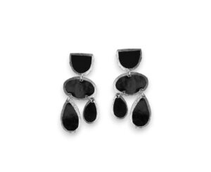 Earrings - Black Paper Mache Bonga