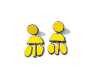 Earrings - Yellow Paper Mache Nesta