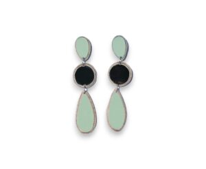 Earrings - Green Paper Mache Imvula Long