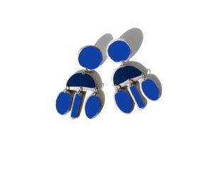 Earrings - Navy Paper Mache Nesta