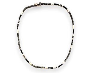 Necklace or Triple Bracelet - Grey, Cream & 925 Silver Asch
