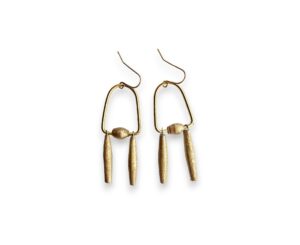Earrings - Gold Paper Mache Mbali